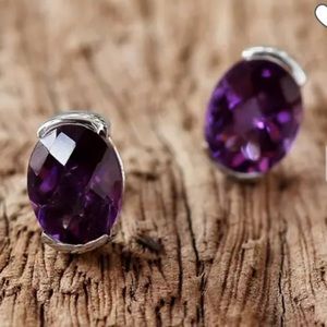 Amethyst Sterling Silver Stud Earrings
